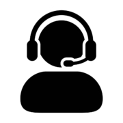 Customer Care Service and Support Icon   Vector Person Avatar with Headphone in Glyph Pictogram illustration